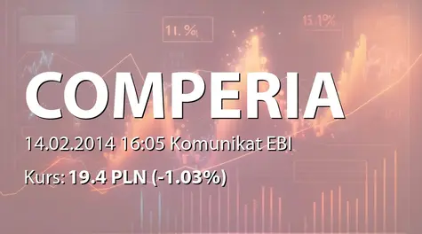 Comperia.pl S.A.: Raport miesięczny za styczeń 2014 roku (2014-02-14)