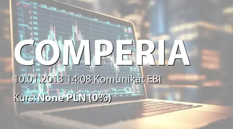 Comperia.pl S.A.: Terminy przekazywania raportów  w 2013 r. (2013-01-10)