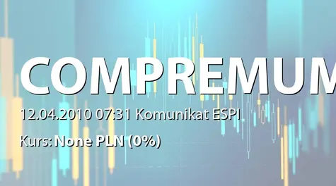 COMPREMUM S.A.: Rejestracja w KDPW PDA serii E (2010-04-12)