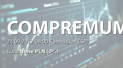 COMPREMUM S.A.: Umowa o współpracy oraz umowa o wykonanie i dostawę drewnianej otworowej z D&D GmbH oraz M-Construct B.V.B.A. (2012-09-24)