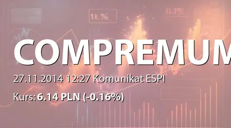 COMPREMUM S.A.: Umowa podwykonawcza z Konsorcjum firm (2014-11-27)