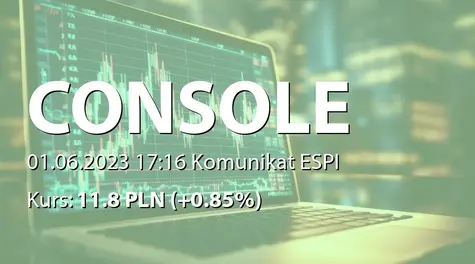 Console Labs S.A.: Rekomendacja Zarządu ws. wypłaty dywidendy - 0,50 PLN (2023-06-01)