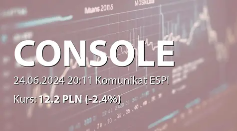 Console Labs S.A.: Uzupełnienie raportu nr 1/2024 w sprawie ogłoszenia o zwołaniu Zwyczajnego Walnego Zgromadzenia CONSOLE LABS S.A. wraz z projektami uchwał (2024-06-24)