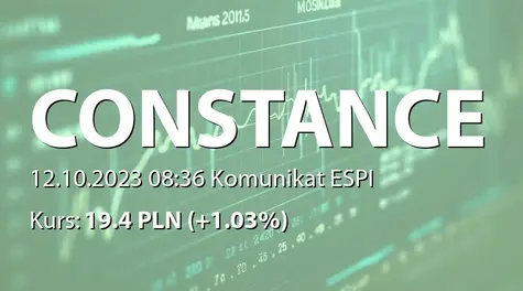 CONSTANCE CARE S.A.: Nabycie akcji przez Noble Business Group sp. z o.o. bezpośrednio i pośrednio przez Dorotę Denis-Brewczyńską (2023-10-12)