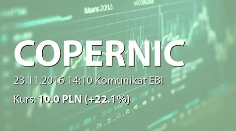 Copernicus Securities S.A. w upadłości: NałoĹźenie kary przez KNF (2016-11-23)