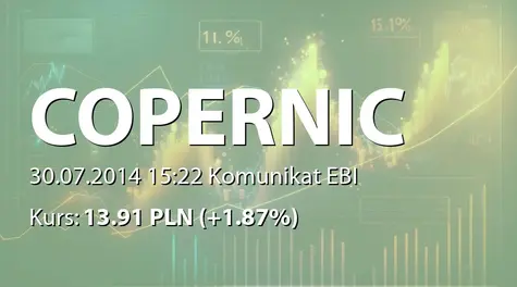 Copernicus Securities S.A. w upadłości: Podjęcie działań w przedmiocie podwyższenia kapitału Copernicus Capital TFI SA (2014-07-30)