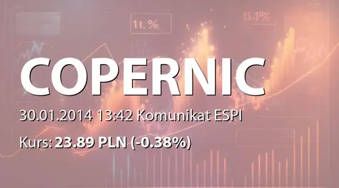 Copernicus Securities S.A. w upadłości: Terminy przekazania raportów okresowych w 2014 r. (2014-01-30)