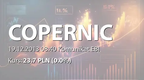 Copernicus Securities S.A. w upadłości: Treść Uchwał podjętych na NWZ Spółki pod firmą Copernicus Securities S.A. w dniu 18 grudnia 2013 roku (2013-12-19)