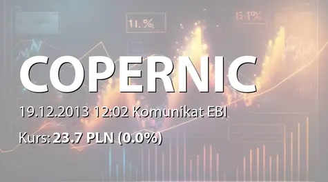 Copernicus Securities S.A. w upadłości: Wykaz akcjonariuszy posiadających, co najmniej 5 % liczby głosów na NWZ Spółki pod firmą Copernicus Securities S.A. w dniu 18 grudnia 2013 r. (2013-12-19)