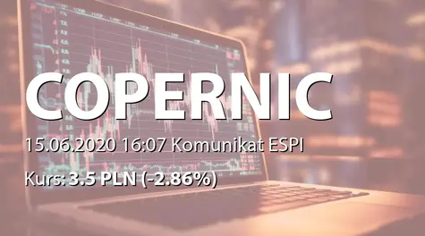 Copernicus Securities S.A. w upadłości: ZWZ - podjęte uchwały: pokrycie straty, zmiany w statucie (2020-06-15)