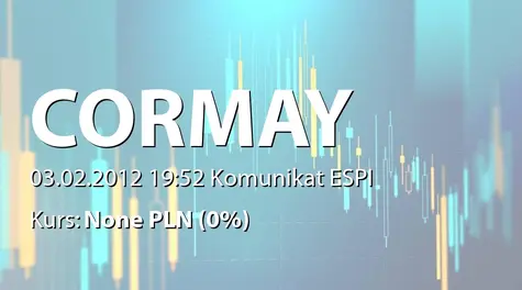 PZ Cormay S.A.: Informacja o wyborze projektu do dofinansowania przez PARP (2012-02-03)