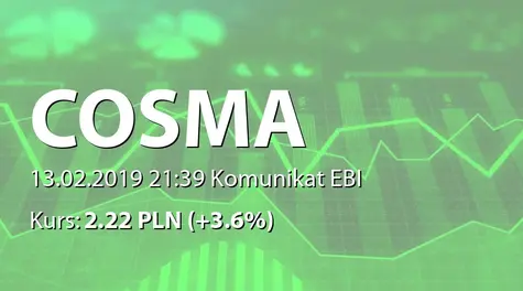 Cosma S.A.: SA-Q4 2018 (2019-02-13)