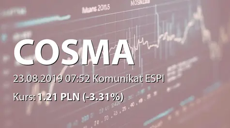 Cosma S.A.: Zakup akcji przez Członka RN (2019-08-23)