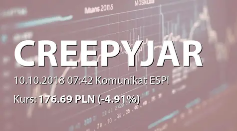Creepy Jar S.A.: Korekta raportu ESPI 10/2018 (2018-10-10)