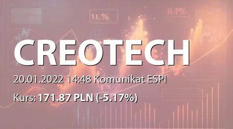 Creotech Instruments S.A.: Aneks do umowy dotyczącej misji kosmicznej Comet Interceptor z Europejską Agencją Kosmiczną (2022-01-20)