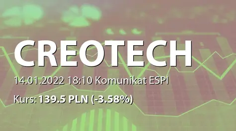 Creotech Instruments S.A.: NWZ - podjęte uchwały: emisja akcji serii I, zmiany w statucie - korekta (2022-01-14)