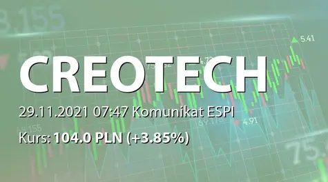 Creotech Instruments S.A.: Osiągnięcie kamienia milowego w projekcie EagleEye (2021-11-29)