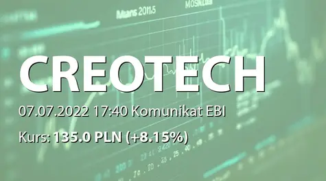 Creotech Instruments S.A.: Podsumowanie oferty publicznej akcji serii I (2022-07-07)