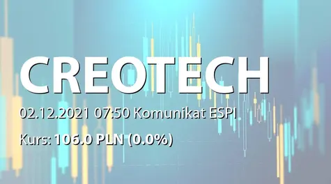 Creotech Instruments S.A.: Rozszerzenie kontraktu na obsługę repozytorium CreoDIAS (2021-12-02)