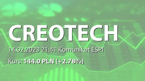 Creotech Instruments S.A.: Zakończenie negocjacji z Europejską Agencją Kosmiczną dot. projektu (2023-02-14)