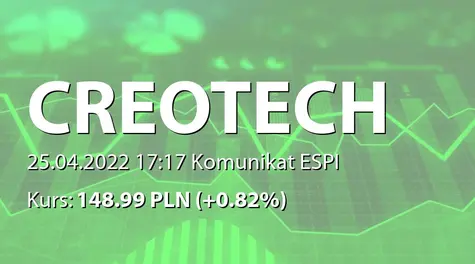 Creotech Instruments S.A.: Zatwierdzenie prospektu przez KNF (2022-04-25)