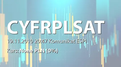 Cyfrowy Polsat S.A.: WZA - zwołanie obrad: emisja akcji serii H (warranty serii H), zgoda na sprzedaż zorganizowanej części przedsiębiorstwa (2010-11-19)