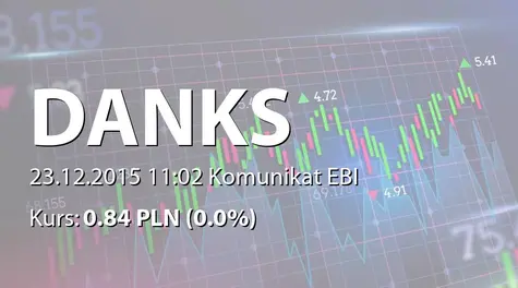 Danks Europejskie Centrum Doradztwa Podatkowego S.A.: Zakończenie subskrypcji i przydział akcji serii D (2015-12-23)