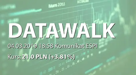 DataWalk S.A.: Terminy przekazywania raportów w 2019 roku (2019-03-04)