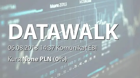 DataWalk S.A.: Umowa na dofinansowanie projektów z PARP (2013-08-06)