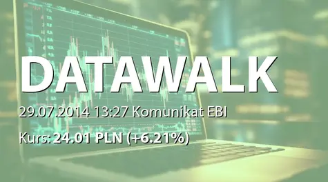 DataWalk S.A.: Wniosek o wprowadzenie do obrotu akcji serii F (2014-07-29)
