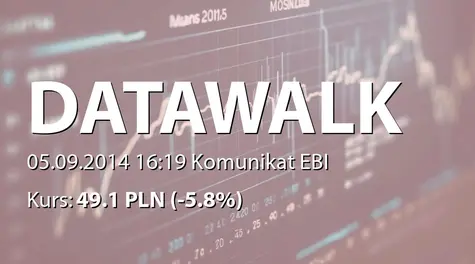 DataWalk S.A.: Złożenie wniosków patentowych (2014-09-05)