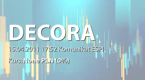 Decora S.A.: WZA - zwołanie obrad: przeznaczenie zysku, powołanie członka RN (2011-04-15)