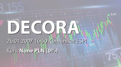 Decora S.A.: Zmiana uchwały zarządu KDPW o przyjęciu do depozytu akcji serii B  (2007-01-26)