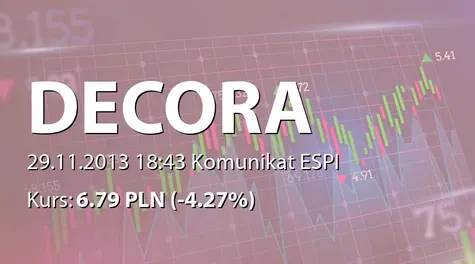 Decora S.A.: Zmiany w RN (2013-11-29)