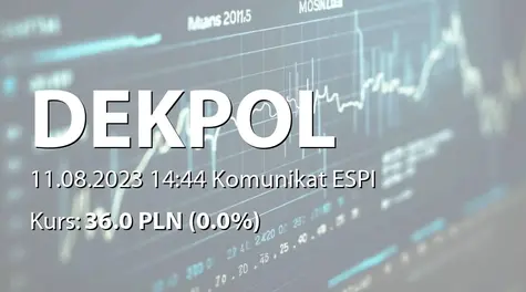 Dekpol S.A.: Rejestracja zmian statutu w KRS (2023-08-11)