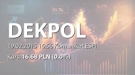 Dekpol S.A.: Spełnienie się warunku zawieszającego umowy nabycia działki budowlanej w Gdańsku (2015-02-19)