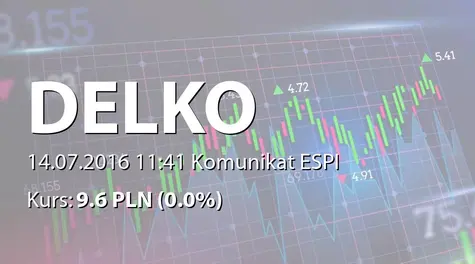 Delko S.A.: Aneks do umowy kredytowej  (2016-07-14)