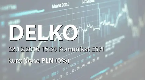 Delko S.A.: Umowa inwestycyjna w przedmiocie akwizycji Cosmetics Sp. z o.o. (2010-12-22)