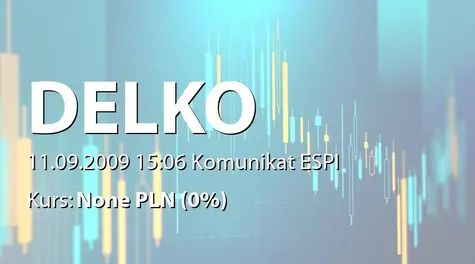 Delko S.A.: Złożenie wniosków do GPW o dopuszczenie do obrotu akcji serii A, B i C oraz PDA  (2009-09-11)