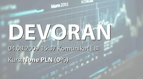 Devo Energy S.A.: Raport Półroczny (2009-08-04)