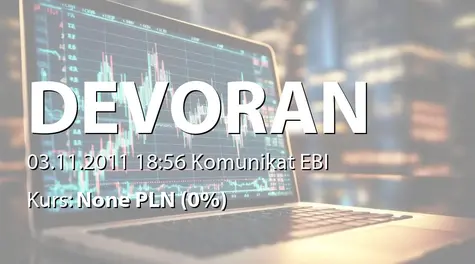 Devo Energy S.A.: Wznowienie obrad WZA po przerwie ogłoszonej w dniu 03.10.2011r. (2011-11-03)