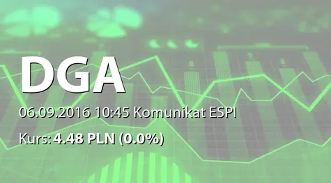 DGA S.A.: Umowa z Zarządem Województwa Wielkopolskiego w Poznaniu - 4,81 mln PLN (2016-09-06)