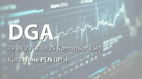 DGA S.A.: Umowy z Wojewódzkim Urzędem Pracy w Poznaniu - 3,1 mln zł (2013-08-19)