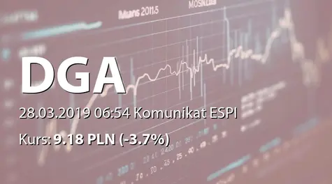 DGA S.A.: Wybrane wyniki finansowe za 2018 rok (2019-03-28)