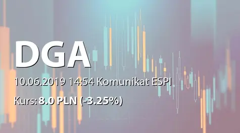 DGA S.A.: Wypłata dywidendy - 0,40 PLN (2019-06-10)