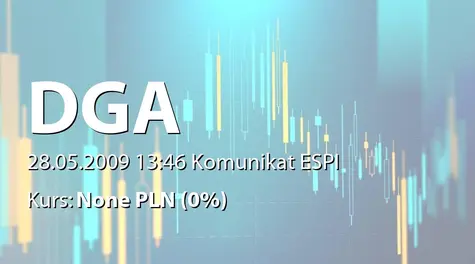 DGA S.A.: WZA - podjęte uchwały: pokrycie straty, obniżenie kapitału zakładowego, zmiany statutu (2009-05-28)