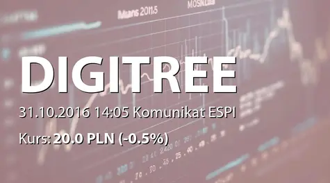 Digitree Group S.A.: Dopuszczenie i wprowadzenie do obrotu akcji serii D (2016-10-31)