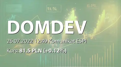 Dom Development S.A.: NWZ - zwołanie obrad, porządek obrad (2022-07-26)