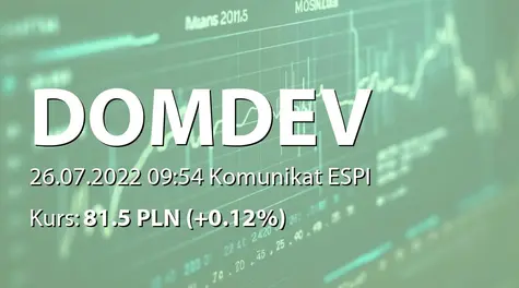 Dom Development S.A.: Rekomendacja RN ws. propozycji Zarządu o przyjęciu Programu VII Opcji Menedżerskich (2022-07-26)