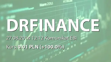 Dr.Finance S.A.: Aneks do umowy o kredyt na rachunku z BZ WBK SA (2014-08-27)